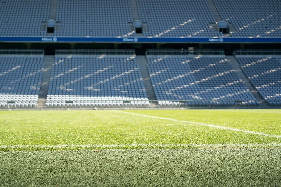 HD wallpaper: Allianz Arena, stadium with bleachers, football, soccer,  grass | Wallpaper Flare