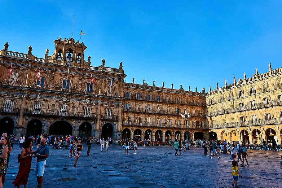 HD wallpaper: crown beside brown infrastructure, spain, salamanca ...