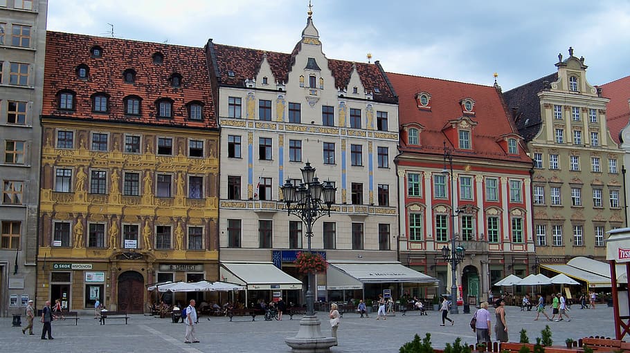 wroclaw, piazza, buildings, architecture, building exterior HD wallpaper