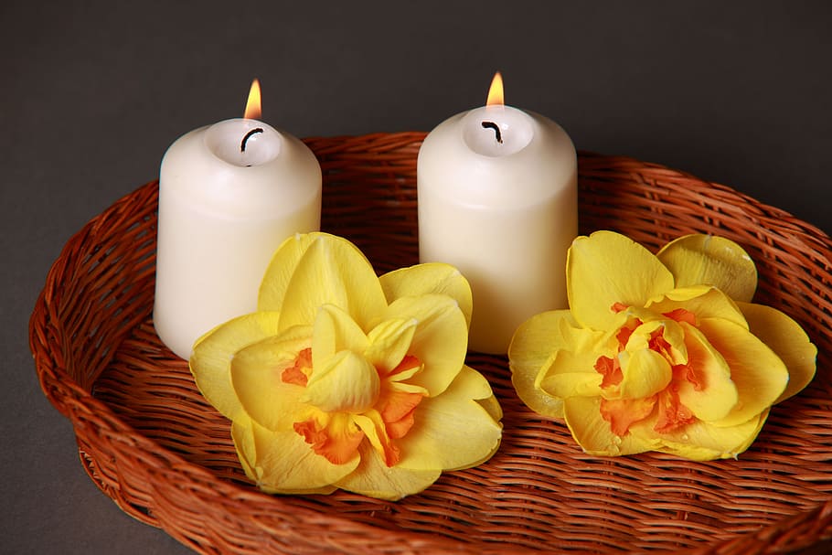 wood, relaxation, romantic, flowers, aromatherapy, bamboo, basket HD wallpaper