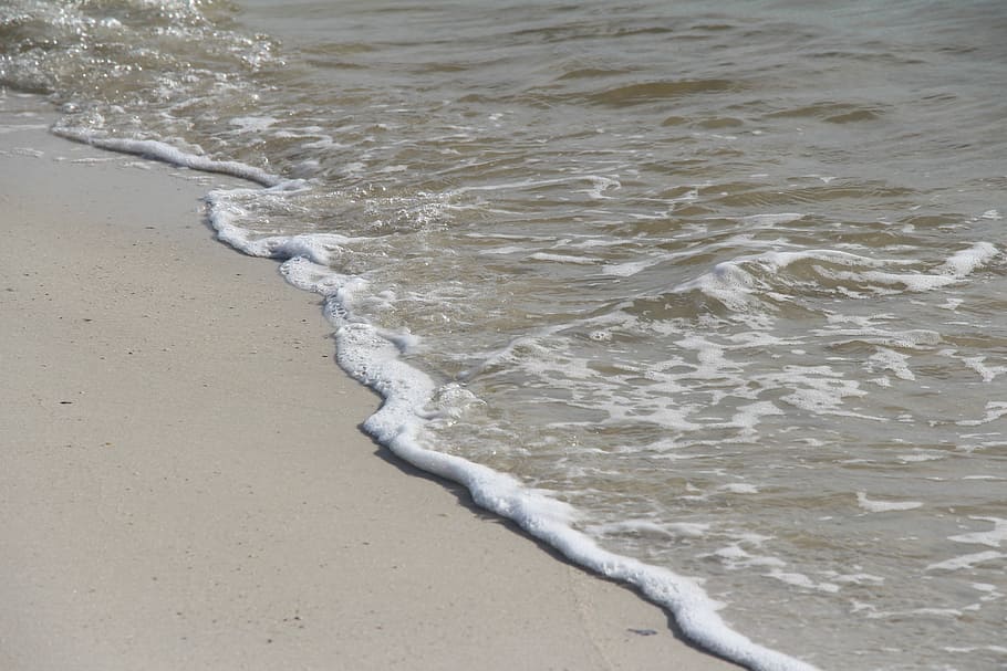 Surf, Water, Beach, Foam, Sea, Ocean, tide, waves, relaxing HD wallpaper