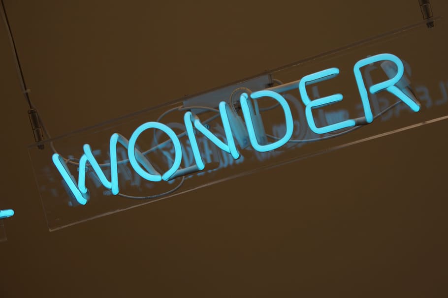 Miracle, Neon, Light, Word, Turquoise, blue, text, single Word HD wallpaper