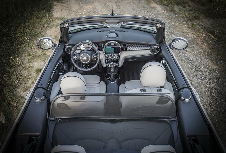 mini, convertible, minicooper, auto, inside, the interior of the HD wallpaper