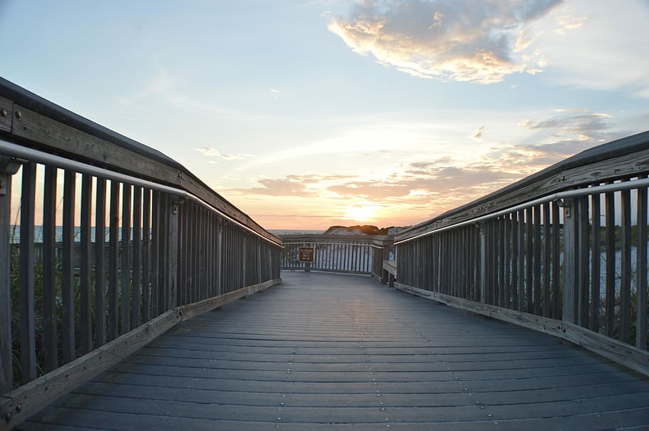 Sun, Bridge, Beach, sunset, bridge - man made structure, no people HD wallpaper