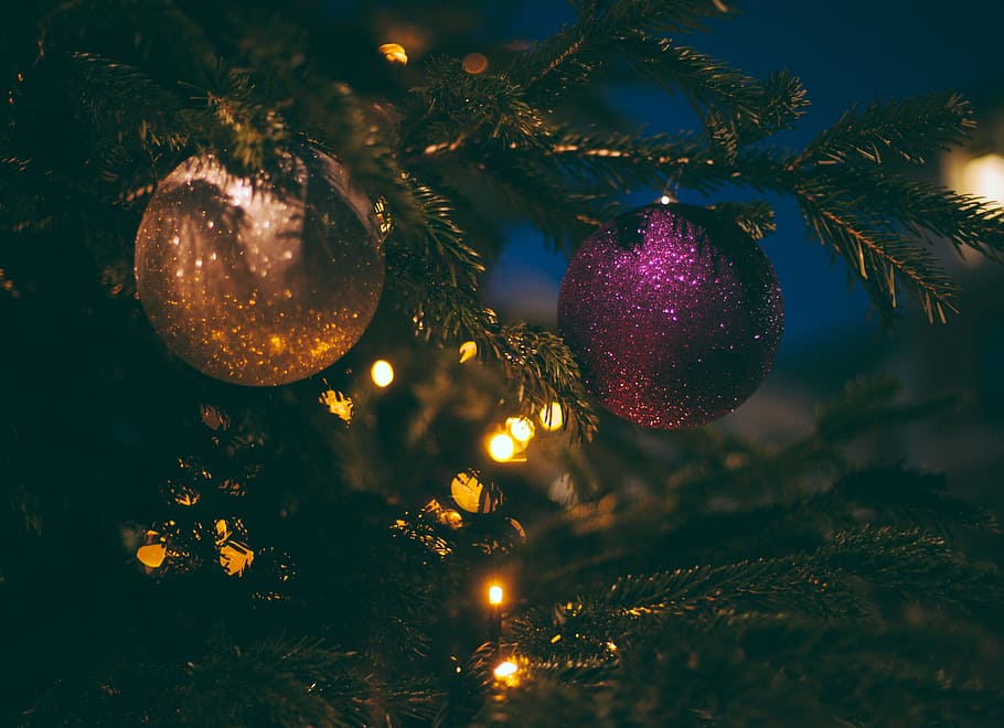 christmas, tree, lights, ball, decor, ornaments, holiday, season HD wallpaper