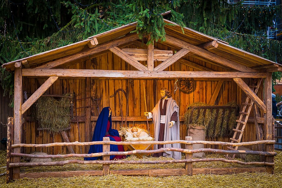 Nativity Scene, Christmas, christmas time, christmas story, christmas crib figures, HD wallpaper