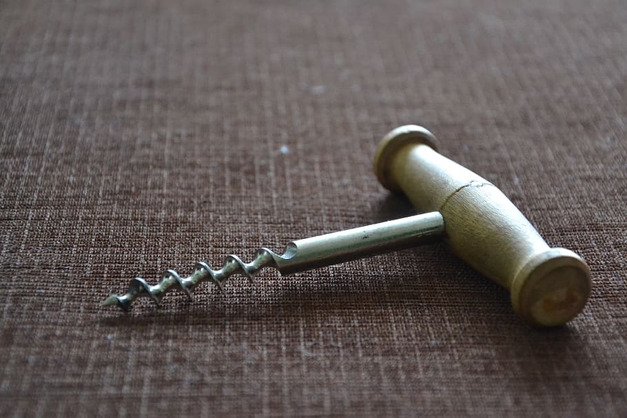 wine opener, corkscrew, the stopper, bottle opener, table, still life HD wallpaper
