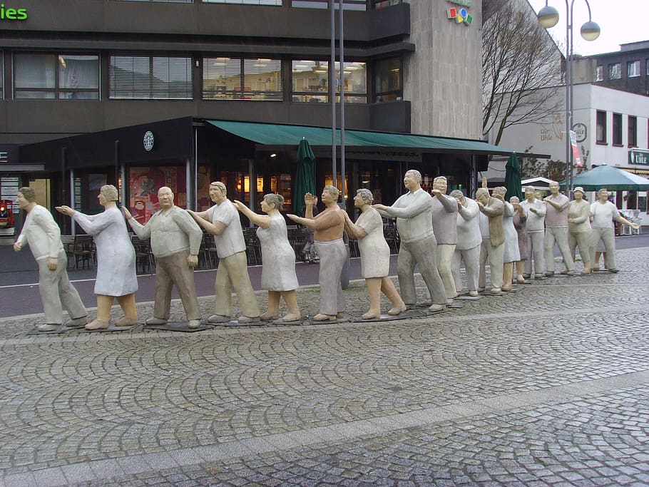 group of people statue during daytime, Lechner, Sculpture, Arts HD wallpaper