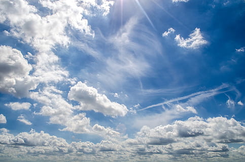 sky with clouds during day time, blue, cloudy, background, weather HD wallpaper