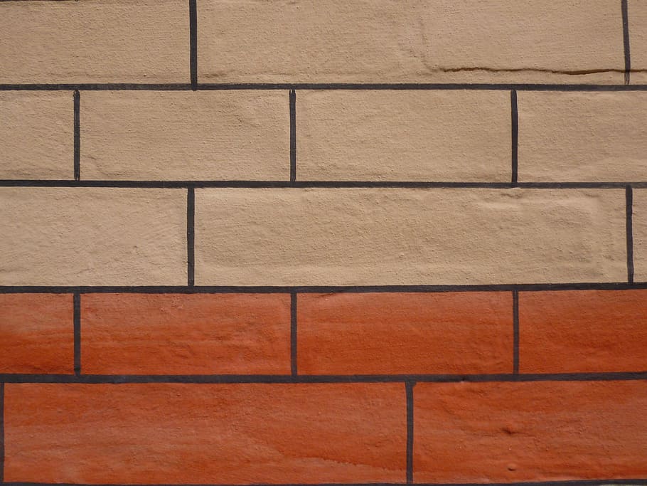wall, brick, painting, structure, facade, outline, painted HD wallpaper