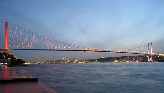 Bosphorus Bridge in Istanbul, Turkey, architecture, bay, photos HD wallpaper