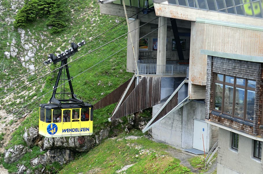 seilbahn, germany, wendelstein, cableway, summer, holiday, hiking HD wallpaper