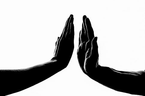 human hands on white background, two hands, view, person, first HD wallpaper
