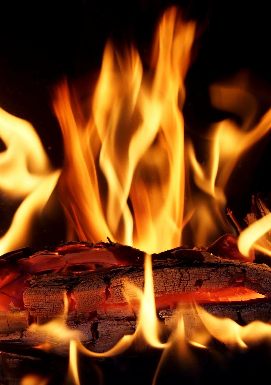 fire, flame, wood, hot, light, glow, christmas, winter, brand HD wallpaper