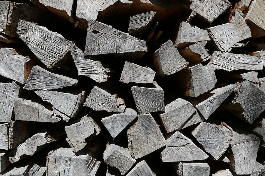 wood, hacked, stacked up, firewood, holzstapel, combs thread cutting, HD wallpaper