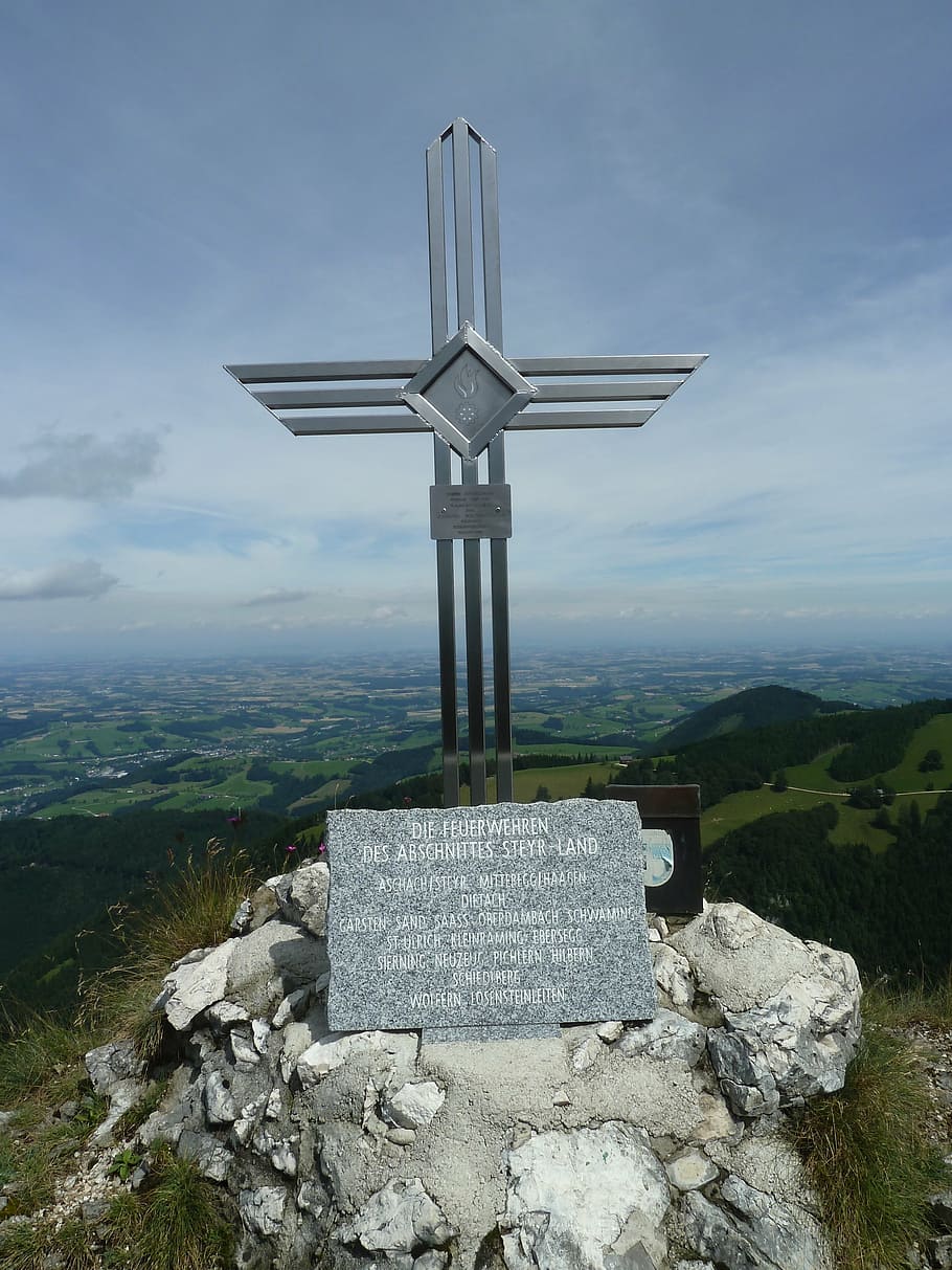 summit, cross, summit cross, mountains, alpine, mountaineering HD wallpaper