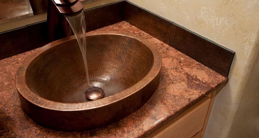 Hd Wallpaper Brown Sink Copper Tap Water Plumbing Faucet