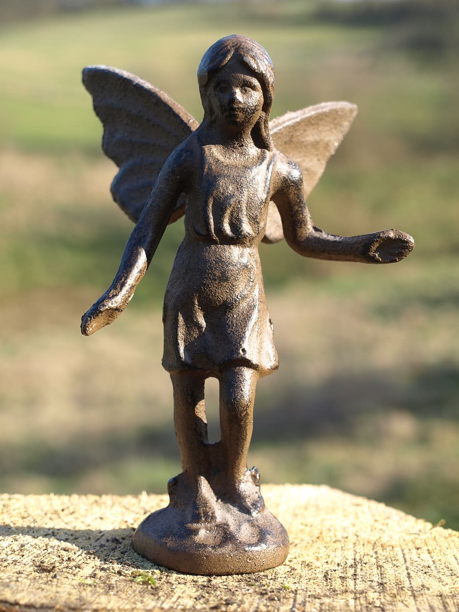elf, figure, bronze, statue, art and craft, focus on foreground HD wallpaper