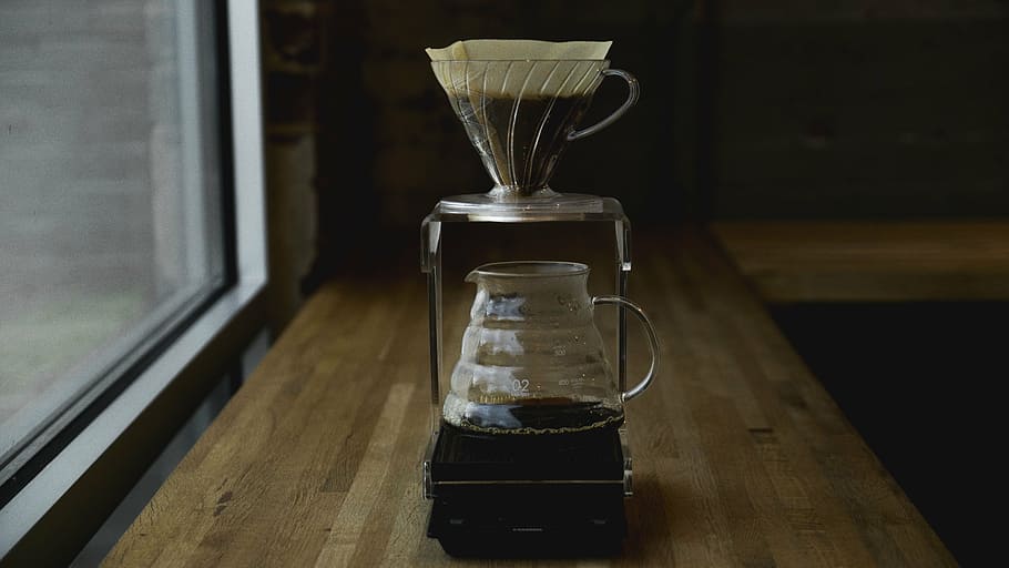 gray pitcher with coffee beside window, maker, machine, hot HD wallpaper