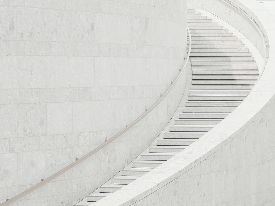 white concrete stair at daytime, architecture, building, infrastructure HD wallpaper