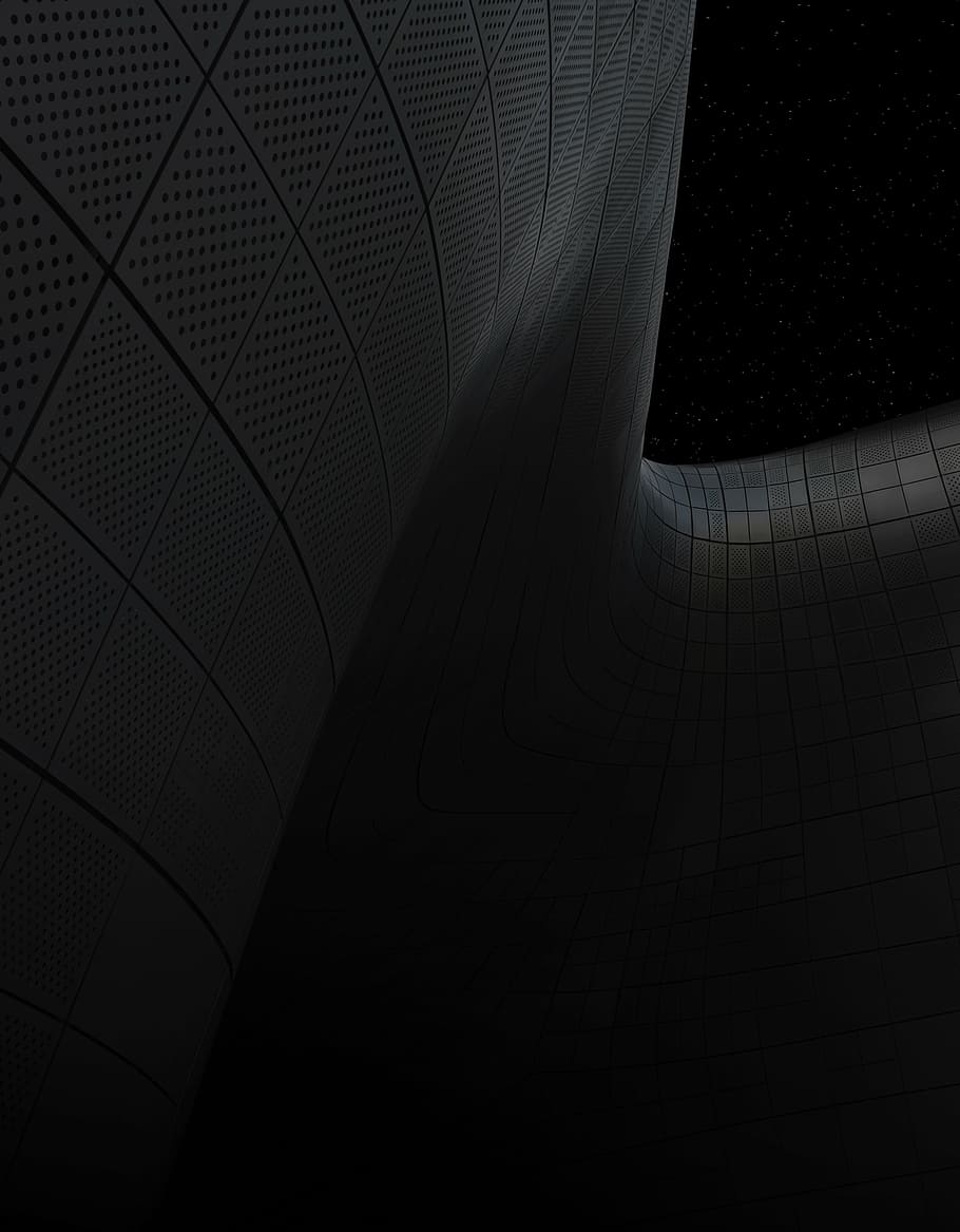 untitled, black, curves, lines, dark, architecture, design HD wallpaper