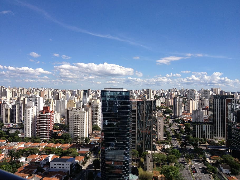 high rise buildings, São Paulo, City, Vista, Brazil, metropolis, HD wallpaper