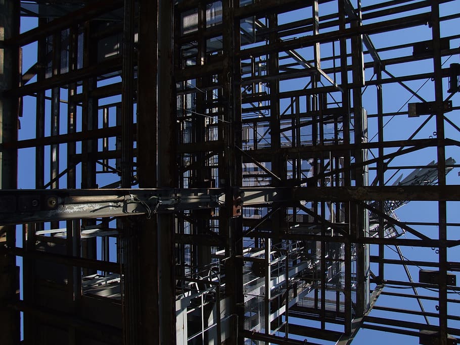 scaffold, industrial, building, metal, architecture, construction, HD wallpaper