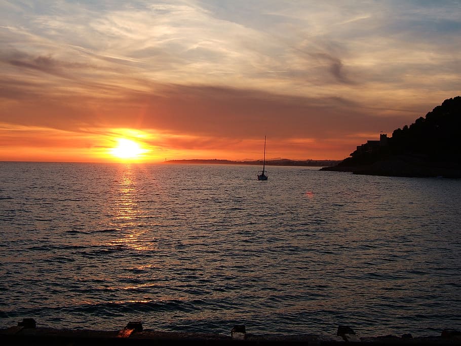 sunset, sea, ortho, nature, summer, water, sky, dusk, beauty in nature HD wallpaper