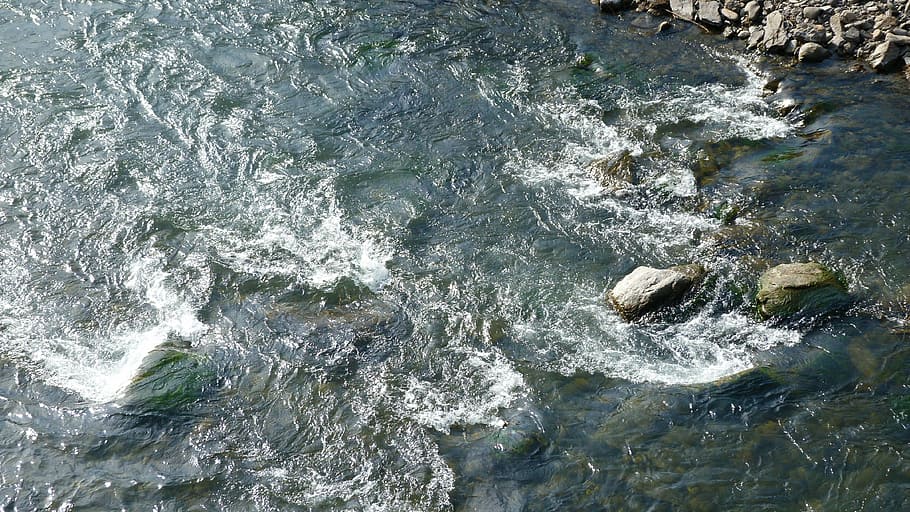 river, water courses, nature, current, motion, sea, beauty in nature HD wallpaper