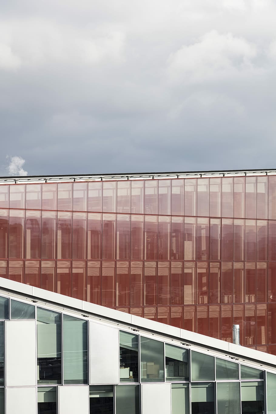 white and red building, architecture, cloud, city, urban, cloud - sky HD wallpaper