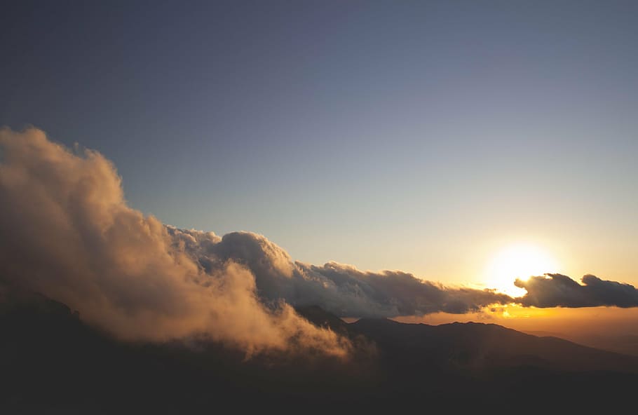 cloud formation, clouds, cloudscape, light, mountain, outdoors HD wallpaper