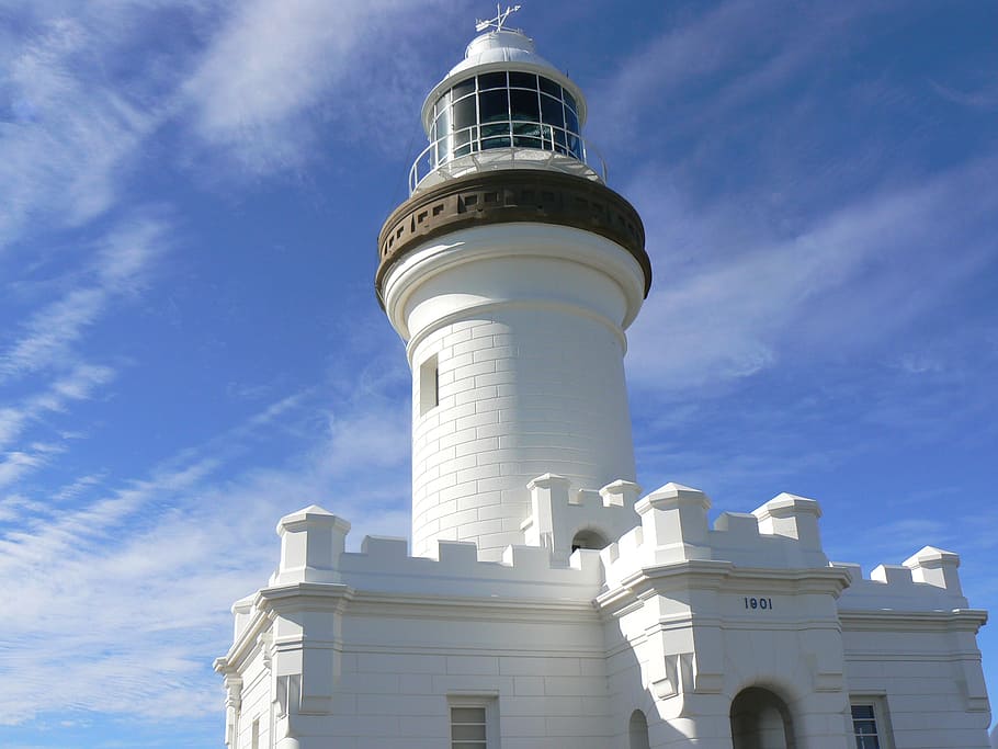 byron bay, lighthouse, australia, building exterior, architecture, HD wallpaper