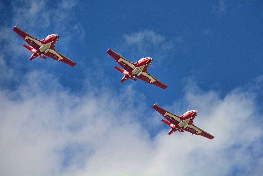 snowbirds, rcaf, royal canadian air force, flying, formation, HD wallpaper