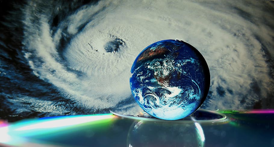 earth illustration, Cyclone, Globe, Continents, all, world seas HD wallpaper