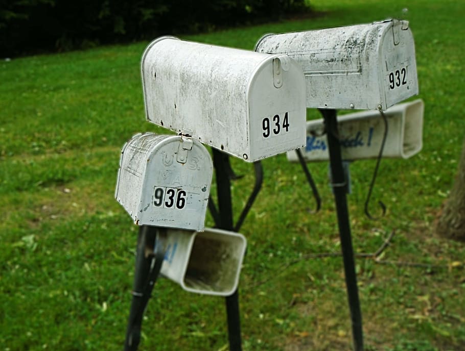 mailbox, postbox, letterbox, numbers, soiled, postal, delivery