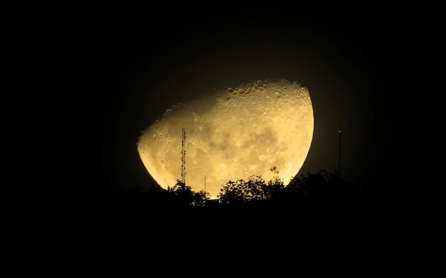 image, moon night, night landscape, sky, nature, no people HD wallpaper