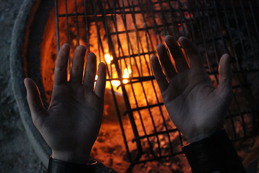 campfire, heat, hands, human Hand, prisoner, human body part HD wallpaper