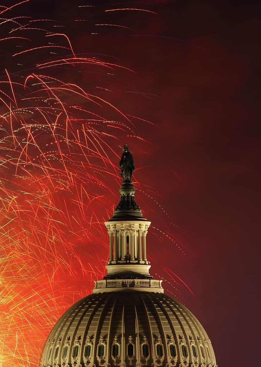 beige concrete dome building at night, washington dc, capitol HD wallpaper