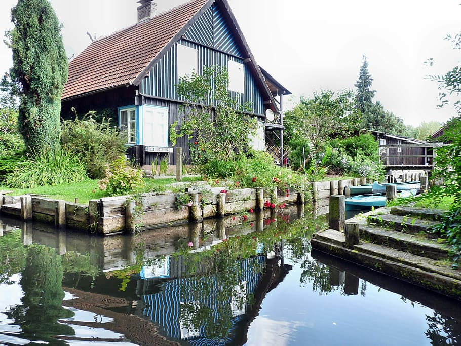 spreewald, depth, water, boot, nature, homes, landscape, rowing HD wallpaper