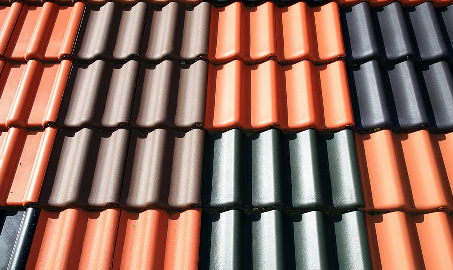 assorted-color roof bricks, tile, roofing tiles, house roof, structure, HD wallpaper