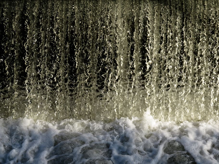 waterfall, close, foam, inject, strudel, water feature, river HD wallpaper
