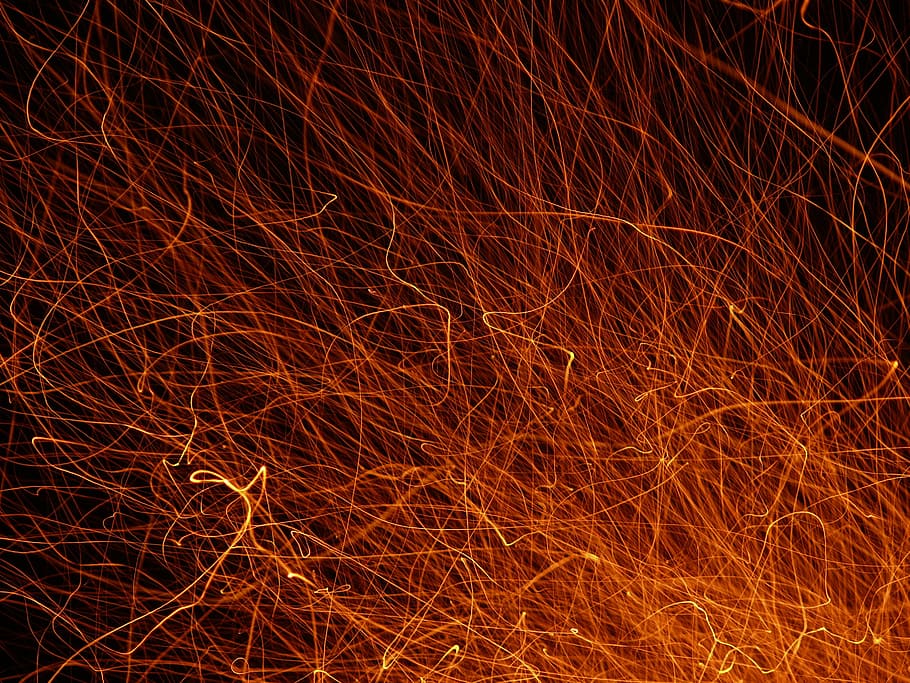 steel wool photography of lights, sparks, fire, camp fire, flames HD wallpaper