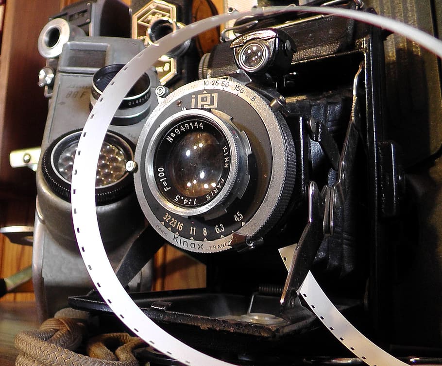 camera, former, collection, device, picture, bellows, silver HD wallpaper