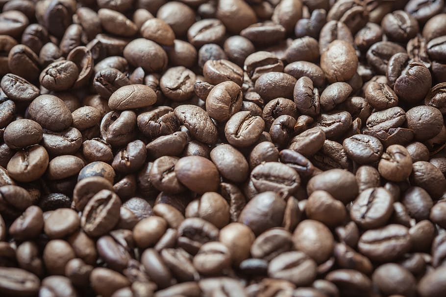 Coffee Beans Close Up, brown, cafe, roasted, caffeine, drink, HD wallpaper