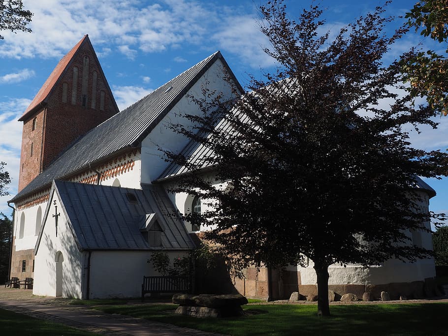 church, steeple, brick church, church of st severin, evangelical lutheran church