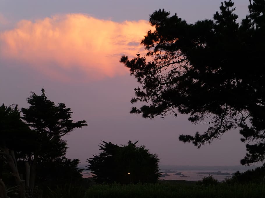 brittany, landscape, clouds, abendstimmung, springtide, sky HD wallpaper