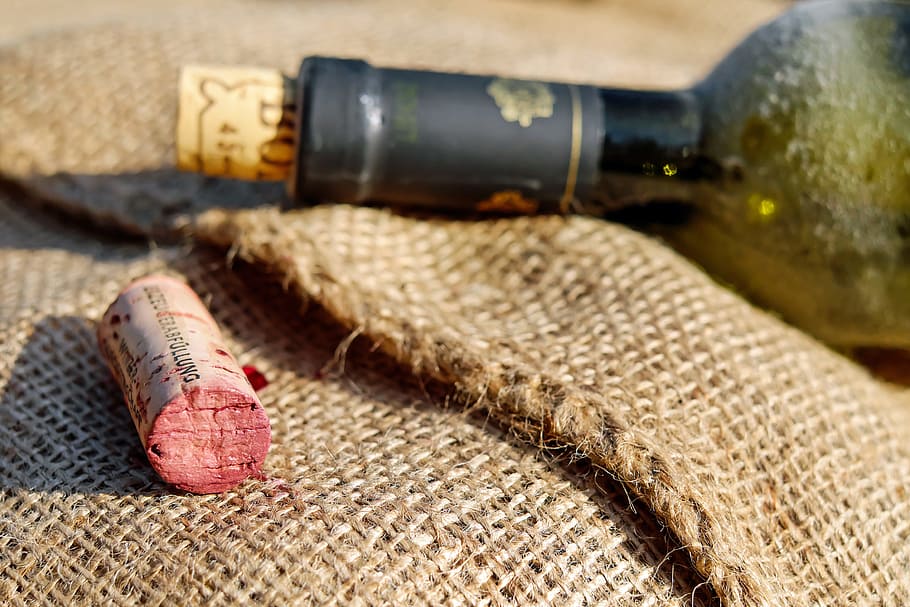 brown cork on brown textile, bottle, red wine, bottle corks HD wallpaper