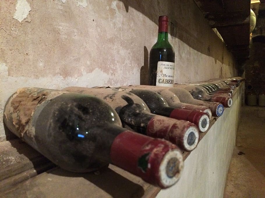 Wine, Bottle, Cellar, Old, Collection, alcohol, winery, vintage HD wallpaper
