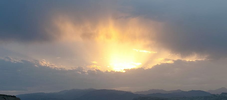 Sun, Clouds, Crepuscular Rays, sky, outdoors, sunlight, cloudscape HD wallpaper