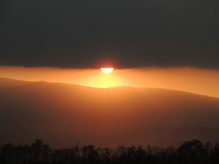 Sunset, Dusk, Orange, Sky, Nature, sunlight, dawn, cloud, yellow HD wallpaper